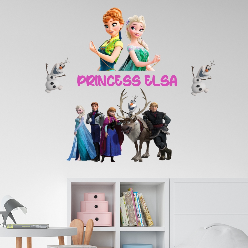 Stiker Dinding Wall Sticker Custom Nama Frozen Dekorasi Hiasan Kamar Anak