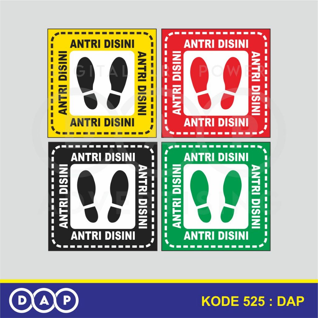 

525 - STIKER POSISI ANTRIAN DI LANTAI - VINYL - TERBAIK