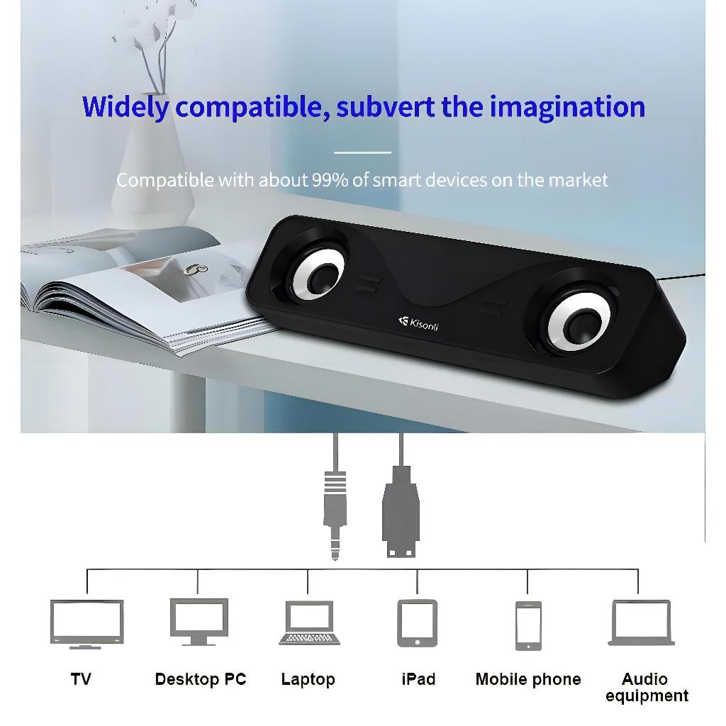 Kisonli Speaker Laptop / Komputer Soundbar I-610-8