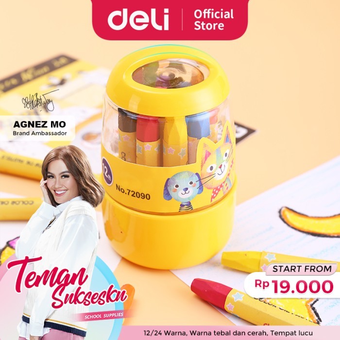 

Crayon Deli 72090 / 72092 Oil Pastel Desain Barrel