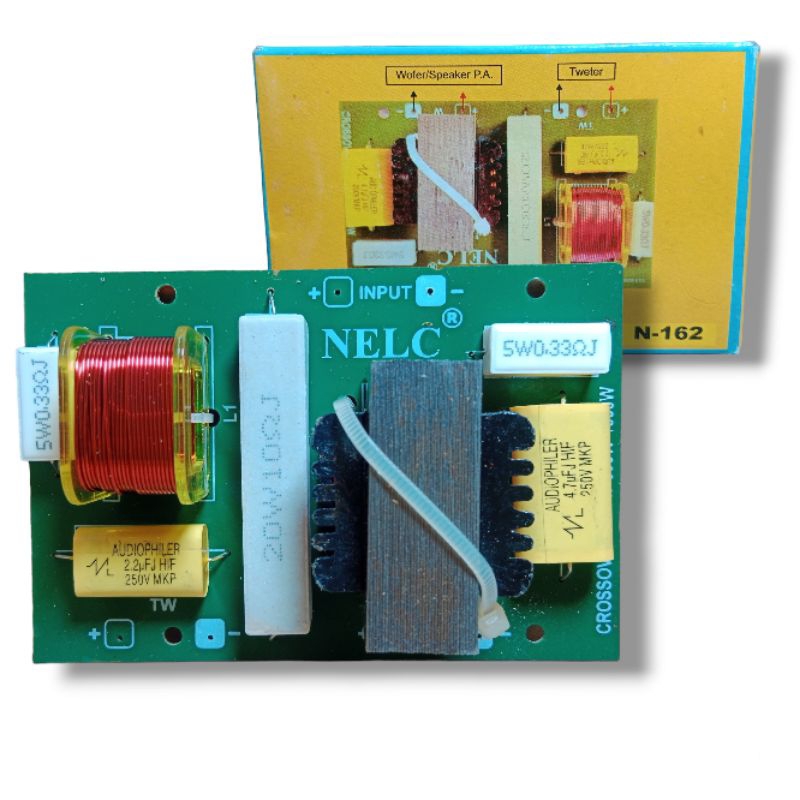 KIT CROSSOVER PASIF 2 WAY 500W-1000W NELC N-162 KROSOVER 2 WAY WOOFER TWETER NELC