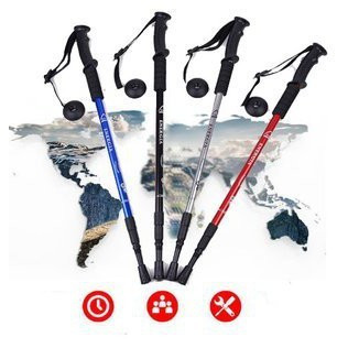 Trekking Pole Tongkat Hiking 3 Step Duralumin Anti Shock Tongkat Jalan Hiking / Trekking Pole REI Fo