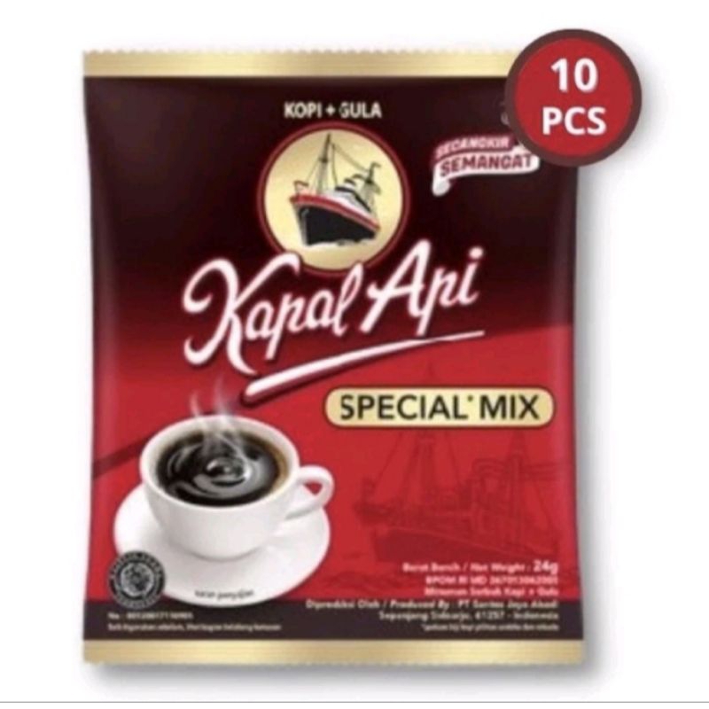 

Kopi kapal api SPECIAL mix 10 saset/ renceng 24 gram