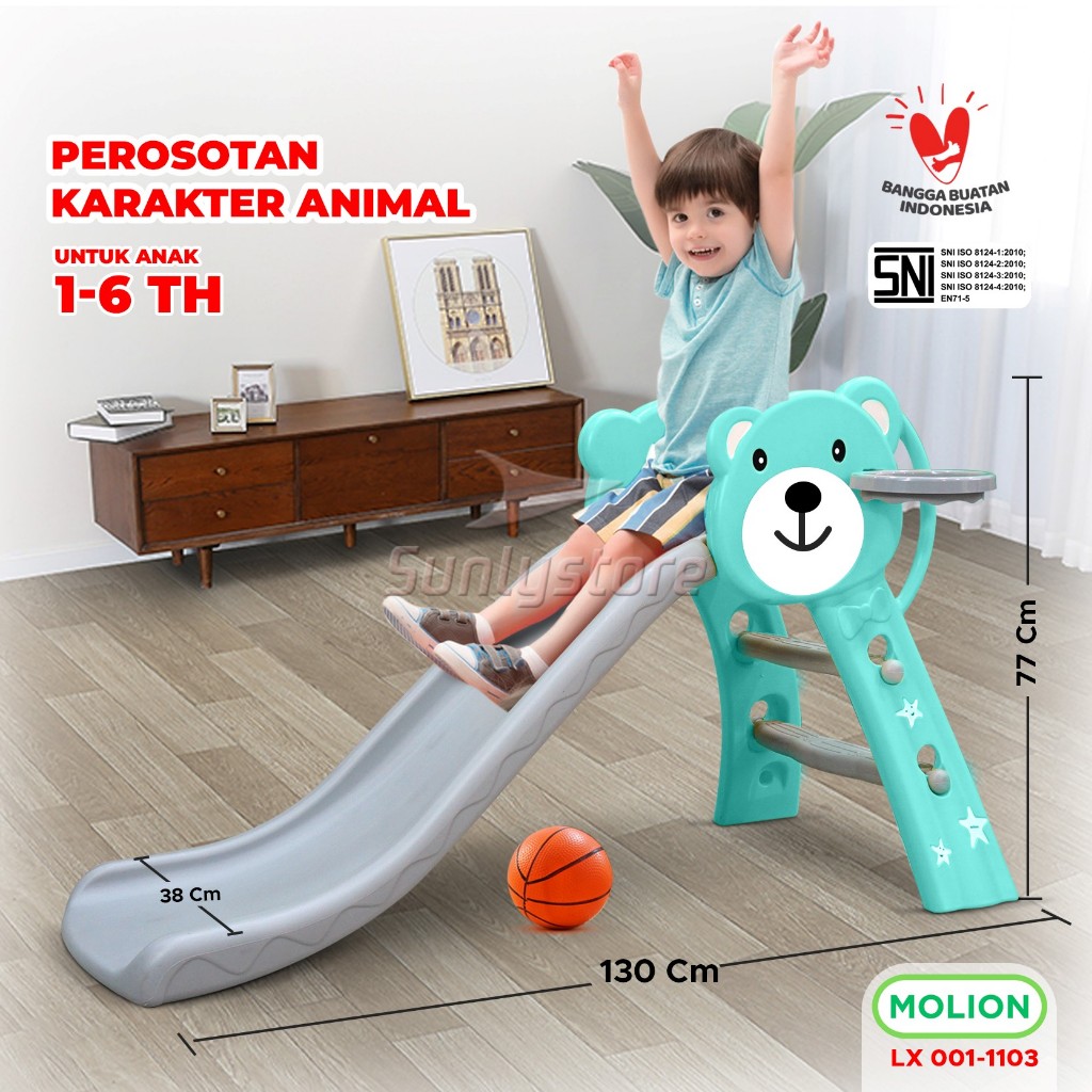 MOLION SNI Mainan Perosotan Anak Playground Prosotan Papan Seluncuran Kuda Kudaan Berstandar 001-M11