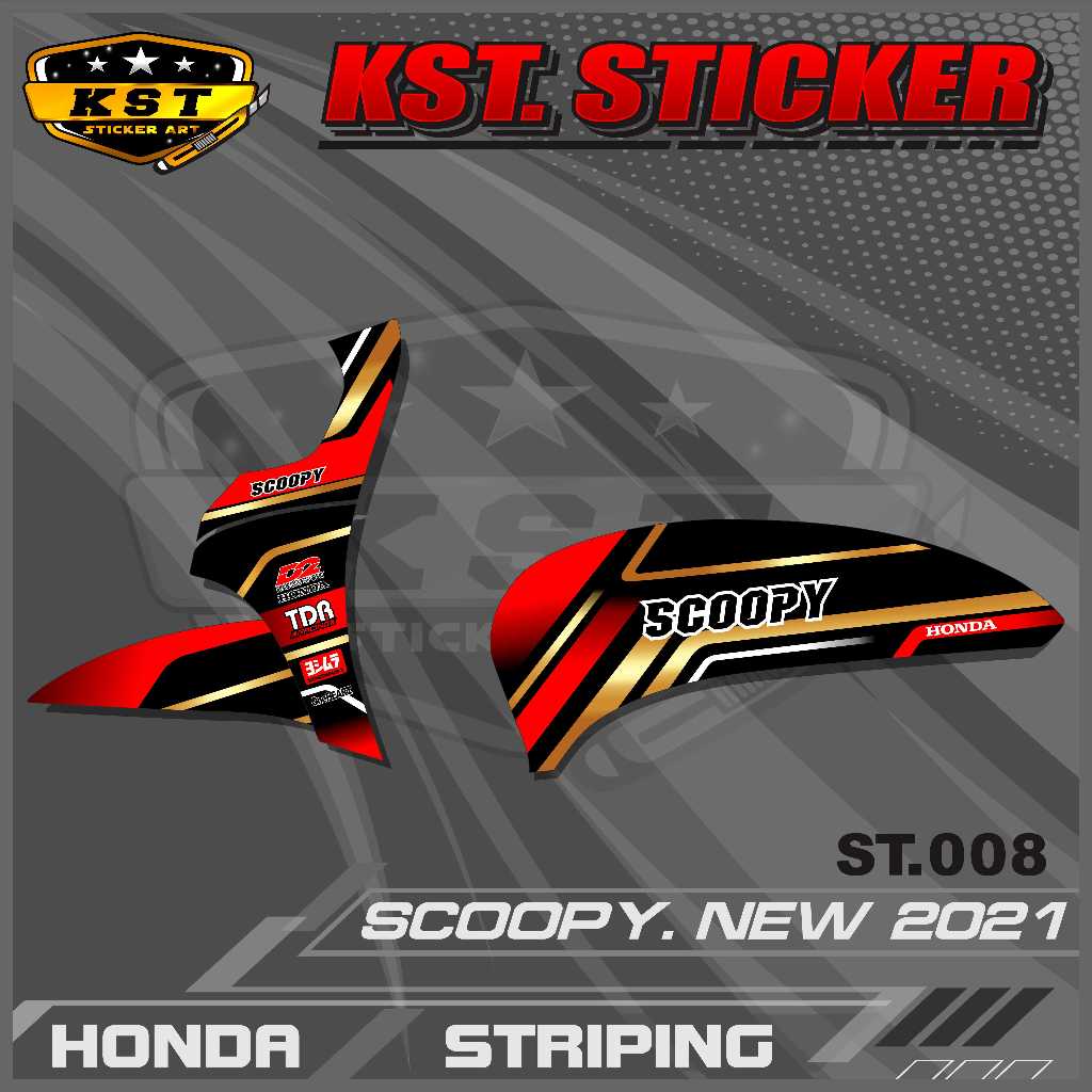 Striping Scoopy 2021 - Striping Honda Scoopy 2021 Desain Racing . ST 008