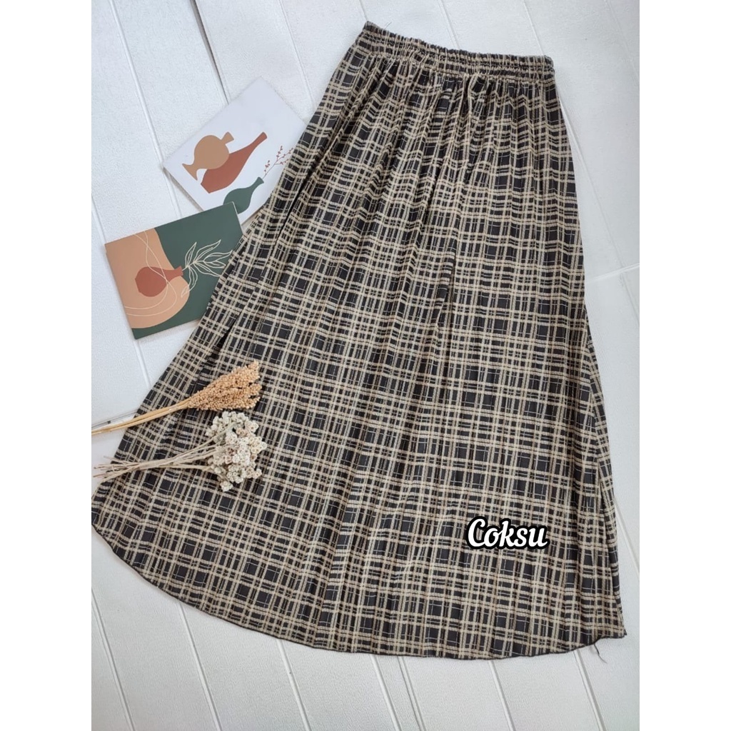 ROK PLISKET PANJANG ROK TARTAN PLISKET KOREAN STYLE ROK PLISKET BEST STANDART JUMBO