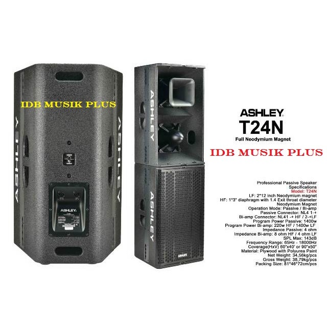 Speaker Pasif 2x12" Ashley T24N T 24N Original