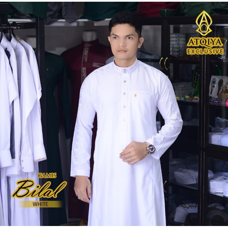Gamis Bilal/ Gamis Atqiya/ Gamis Pria/ Gamis Putih