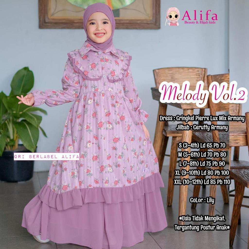 Alifa//Melody kids_set dress baju muslim anak dress