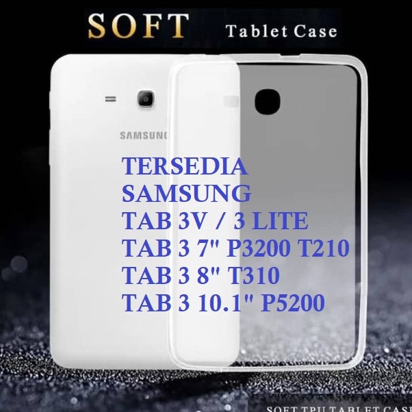 ENs Silikon SAMSUNG TAB 3V 3 V LITE T111 T11 T116  3 7 P32 T21 T211  3 8 T31 T315  3 11 P52 Softcase Ultrathin TPU Jelly Tablet TPU Case Cover Anti Kuning Jamur