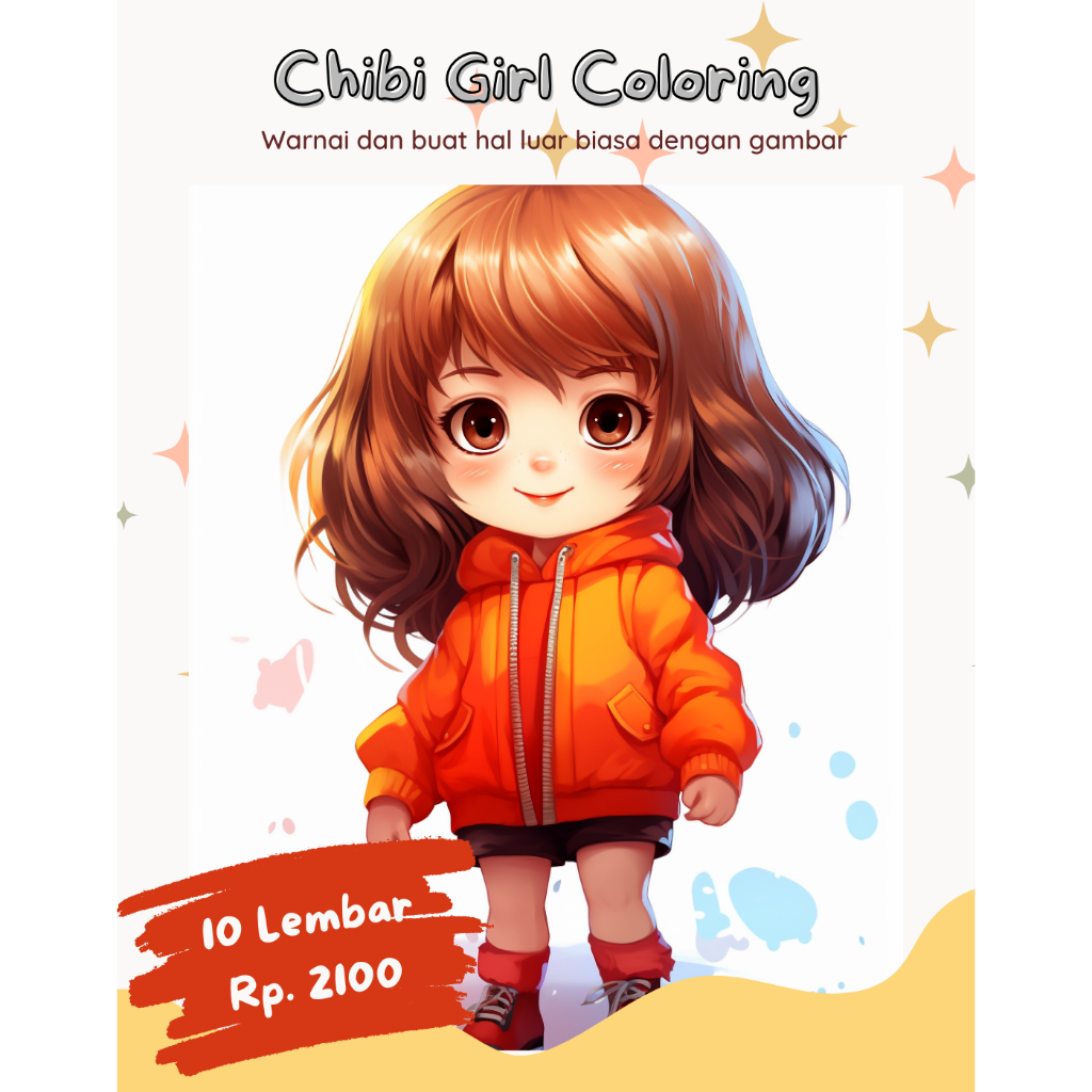 

10 Lembar Kertas Mewarnai tema chibi girl termurah di shopee - pipcollection