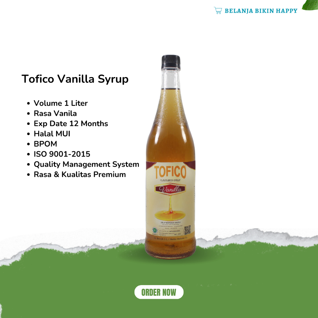 

Sirup Vanila 1000 ml / Tofico Vanilla Syrup 1L