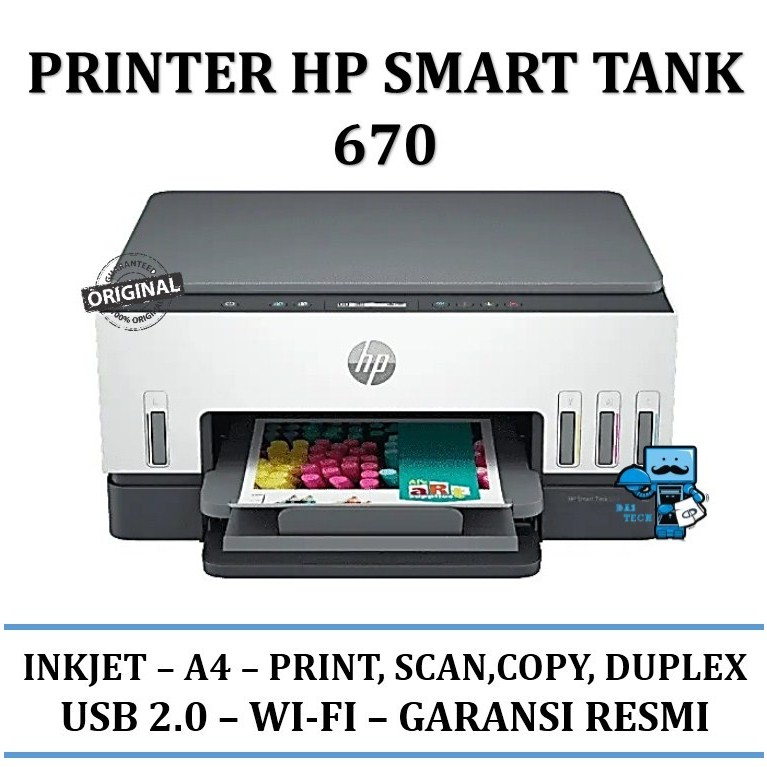 Printer Smart Tank HP 670 Wireless All-in-One - Garansi Resmi