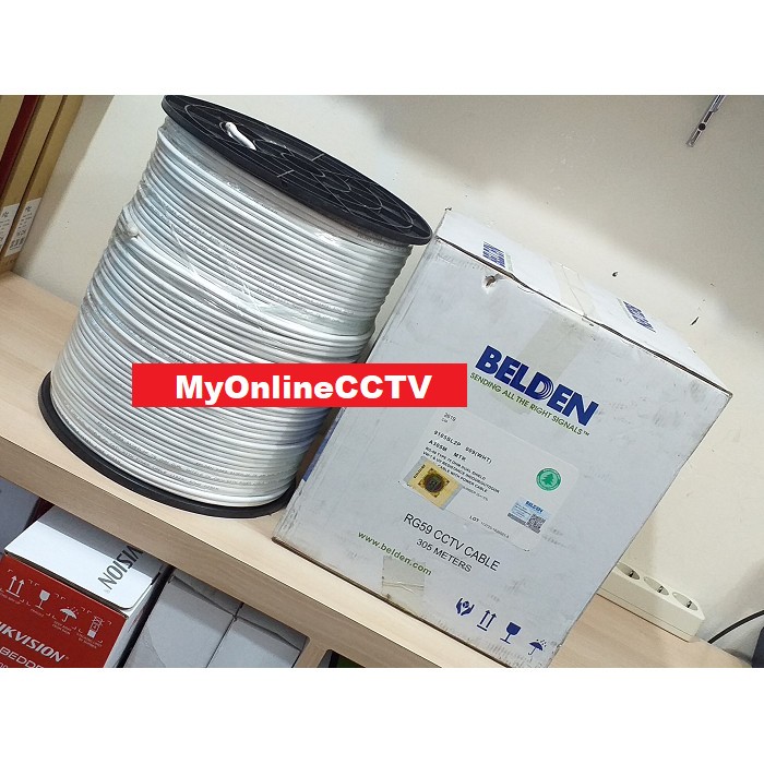 Kabel CCTV Asli Belden Coaxial + Power RG59 RG6 1Roll 305Meter 1 Roll
