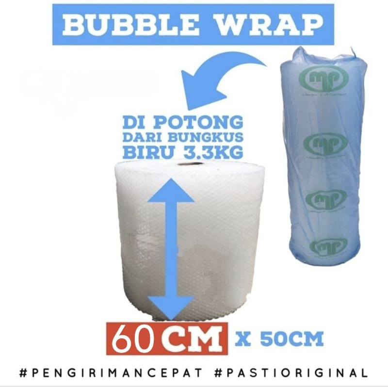 

Bubble Wrap Mulia Pack 60cm x 50m Bubble Wrap Bening Tebal MP