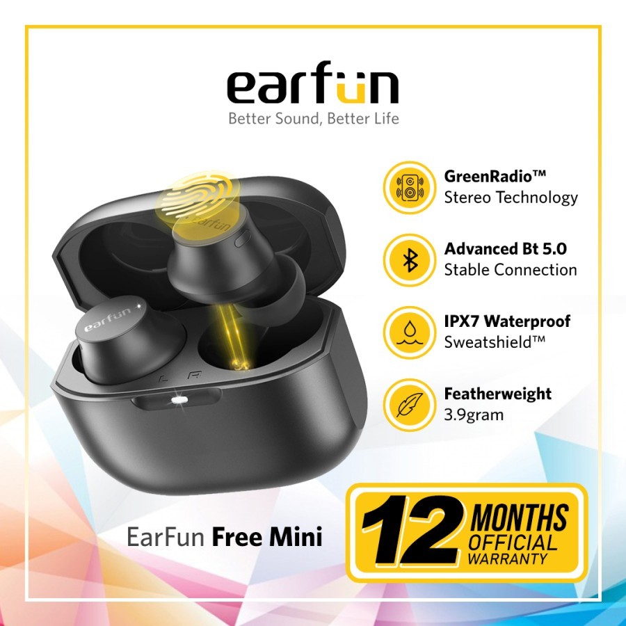 EarFun Free Mini True Wireless Earbuds - TWS Mini Buds Super Bass IPX7