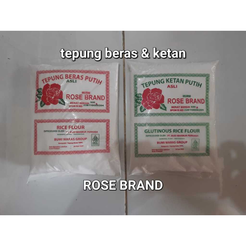 

tepung beras putih dan ketan putih murni ROSE BRAND 500gr HALAL MUI