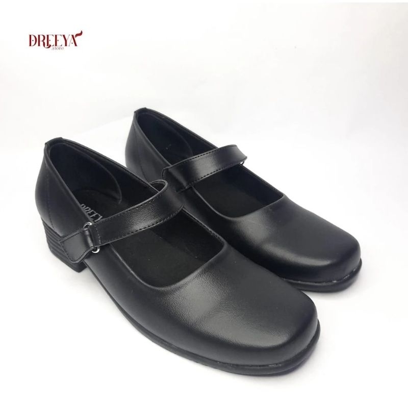 Sepatu Pantofel Wanita Hitam Paskibraka Hak 3cm