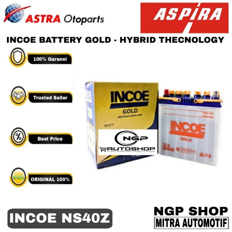 Aki Incoe 35Ah NS40Z - INCOE BATTERY NS40Z - Original