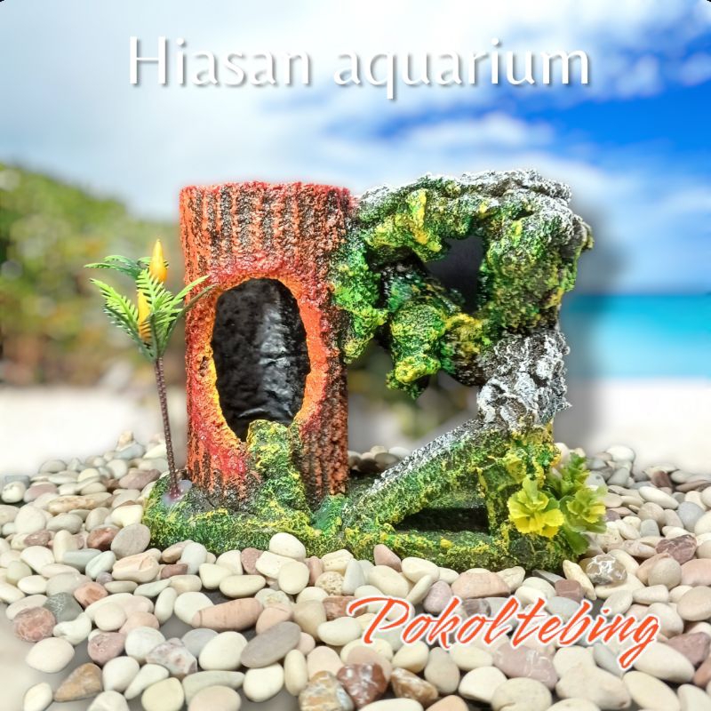 Hiasan Ornamen Dekorasi Aksesoris aquarium Aquascape Pokol tebing