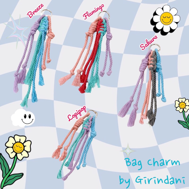 BAG CHARM by GIRINDANI || macrame bag charm || keychain macrame || gantungan tas kunci macrame korea