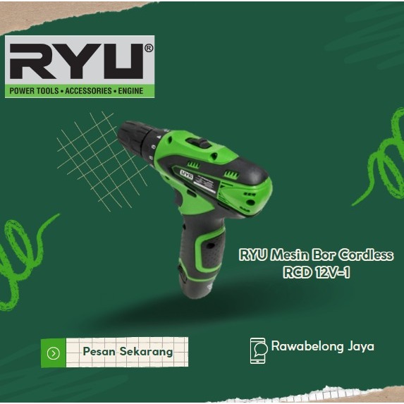 RYU Mesin Bor Cordless RCD 12V-1 / Cordless / Mesin Bor Baterai
