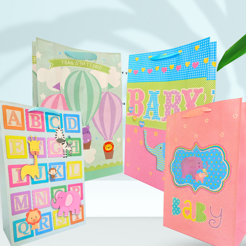 

Paper Bag Kado Baby Glitter Jumbo / Tas Hampers Newborn / Goodie Bag Ulang Tahun Anak