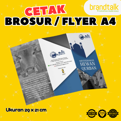 

Paket Brosur / Cetak Brosur Ukuran A4 - Cetak 1 Sisi - Isi 500 Lmbr