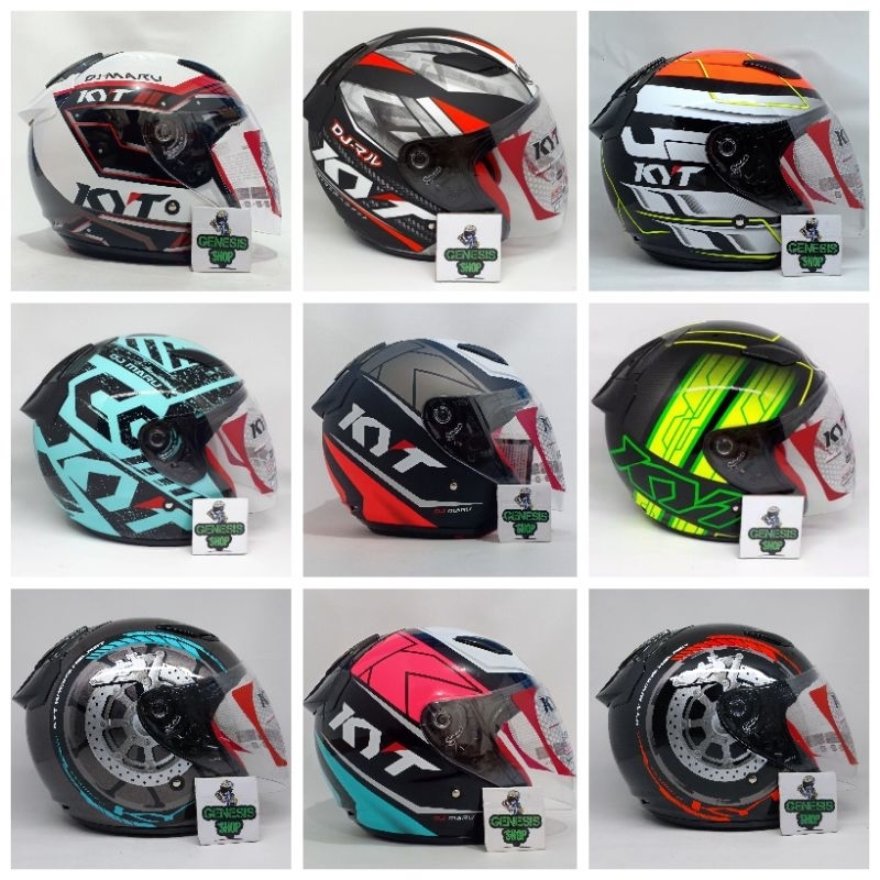 Helm KYT halfface KYT DJ MARU motif size M, L, XL, XXL