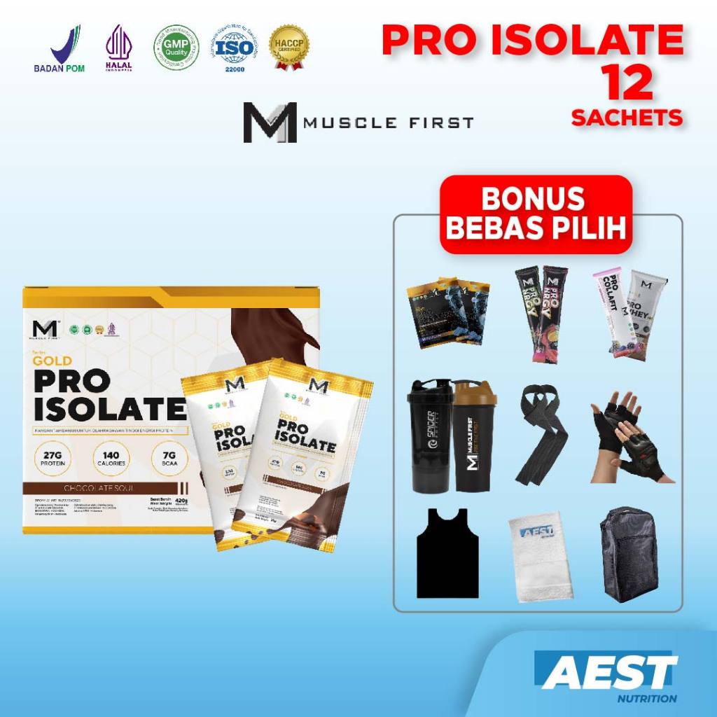 Muscle First Pro Isolate 12 Sachet Box Susu Whey Protein Isolate