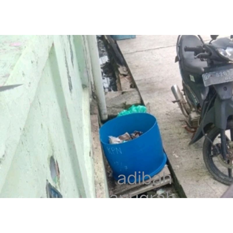 tong sampah drum plastik 100liter sudah rapi
