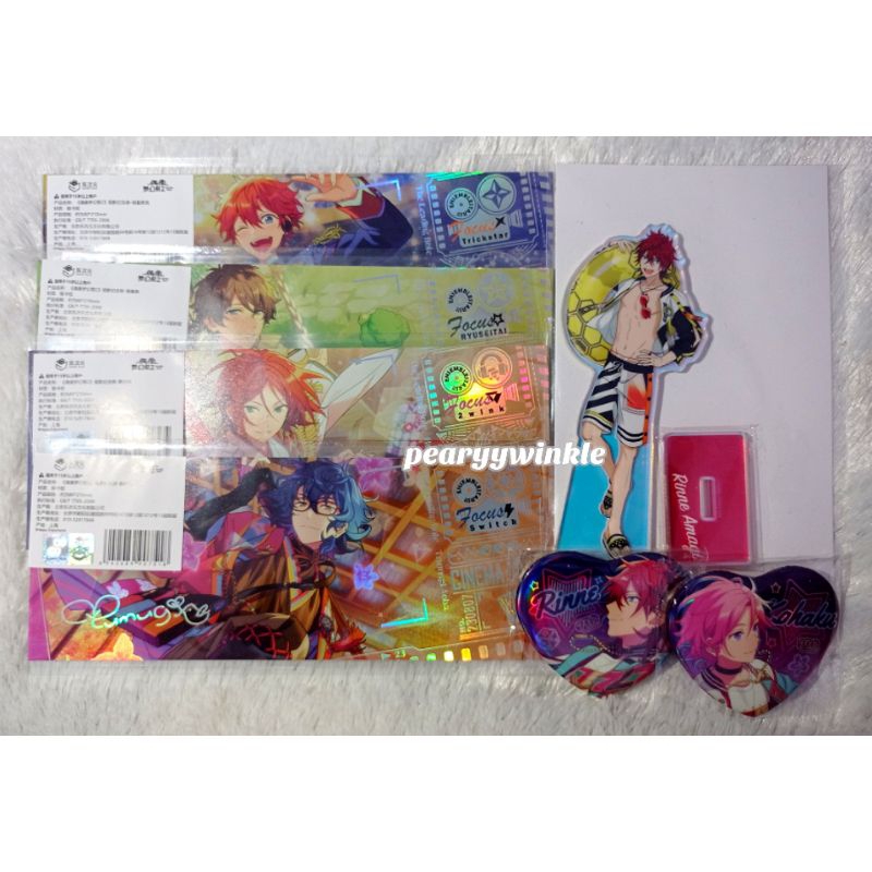 Ensemble Stars SET Cosmic Summer Acrylic Stand CN Cinema Ticket 7th Anniversary Badge - Rinne Amagi 