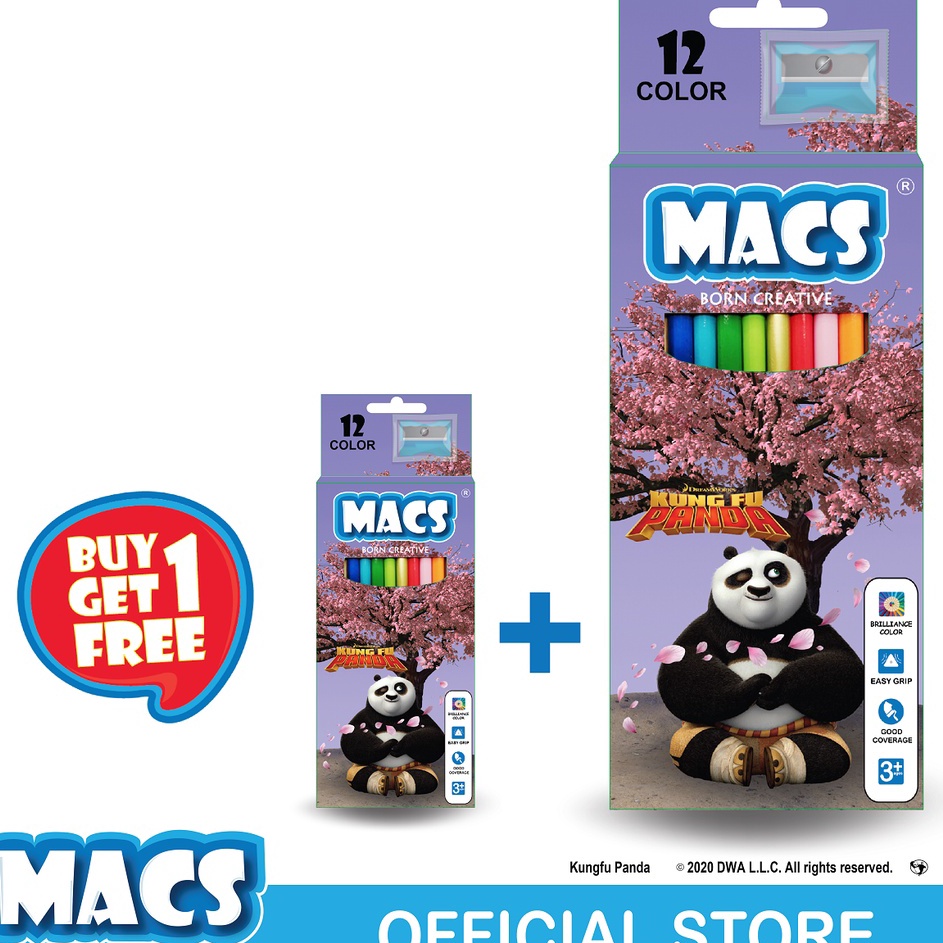 

Flash Shipment Macs Coloring Pencils Kung Fu Panda 12 colors BUY 1 GET 1 FREE