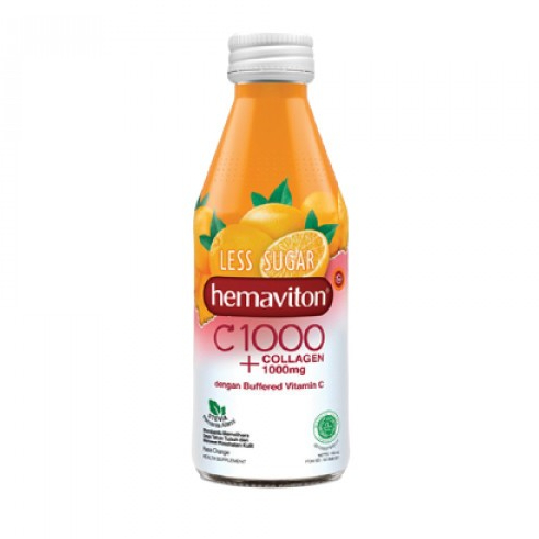 LESS SUGAR HEMAVITON C 1000 + COLLAGEN 150 ML MEMELIHARA DAYA TAHAN TUBUH DAN MERAWAT KESEHATAN KULI