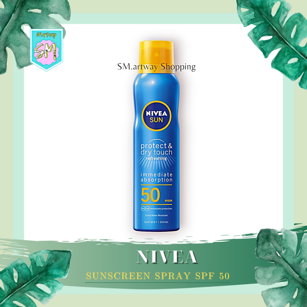 NIVEA Sunscreen Spray SPF 50 (Water Resistent) | Sun Protect & Refresh Invisible Cooling Mist 200ml