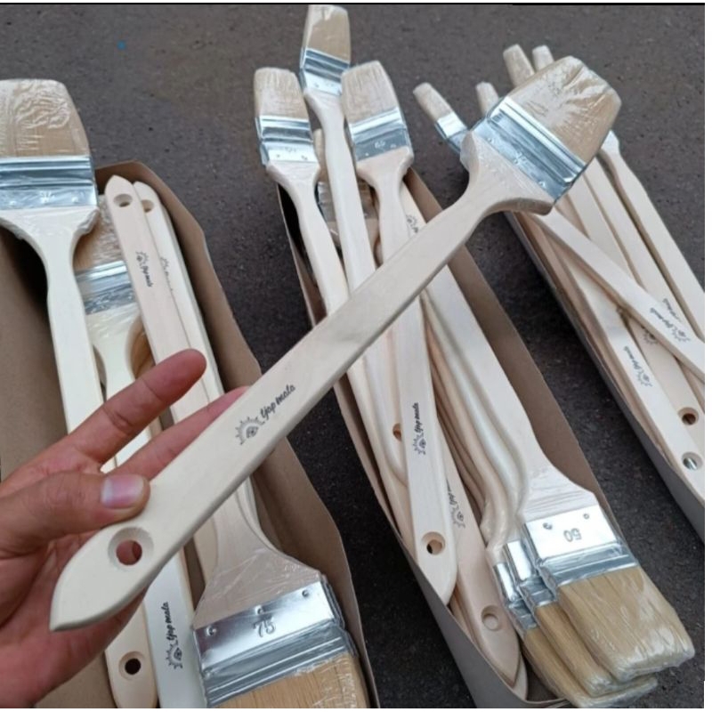 kuas bengkok gagang panjang 40 CM 3 inch tjap mata