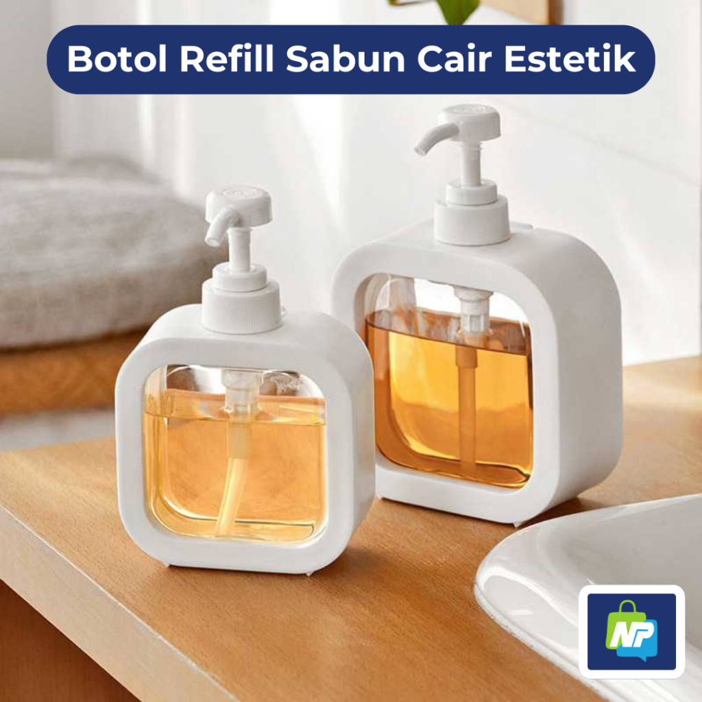 Botol Tempat Sabun Mandi Cair Estetik Aesthetic Pump Dispenser Refill