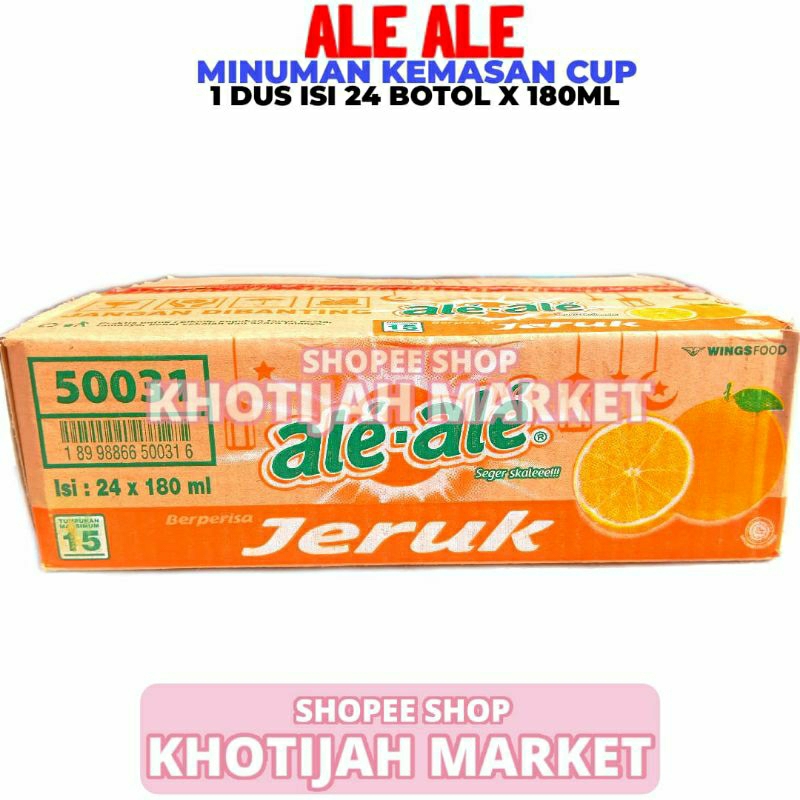 

Ale Ale Rasa Jeruk 1 Dus Isi 24 Cup 180ML