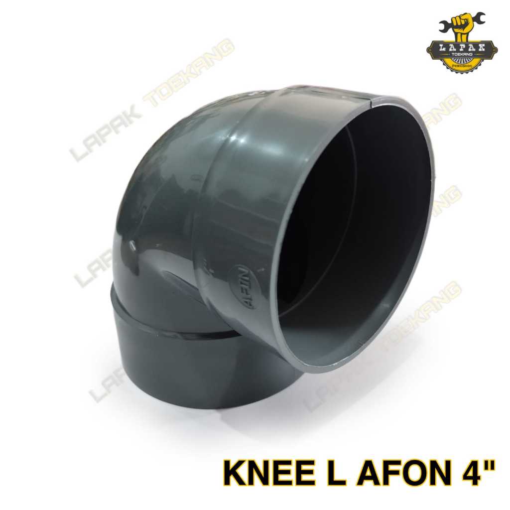 Knee Keni L Elbow PVC 4" Inch AW Sambungan Pipa Fitting 4 Inchi