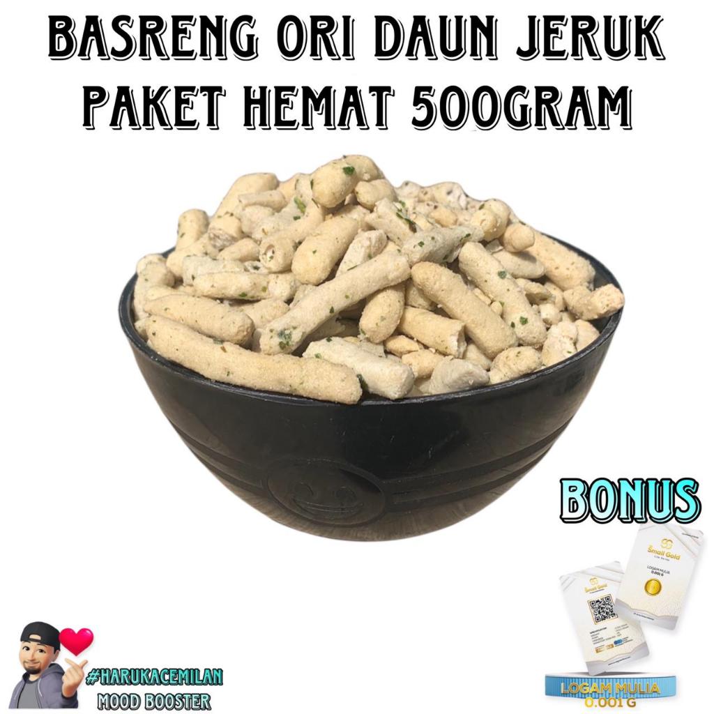 

HarukaCemilan Basreng Original Daun Jeruk 500gram Varian Rasa Snacks Bakso Goreng Stik Cemilan Gurih