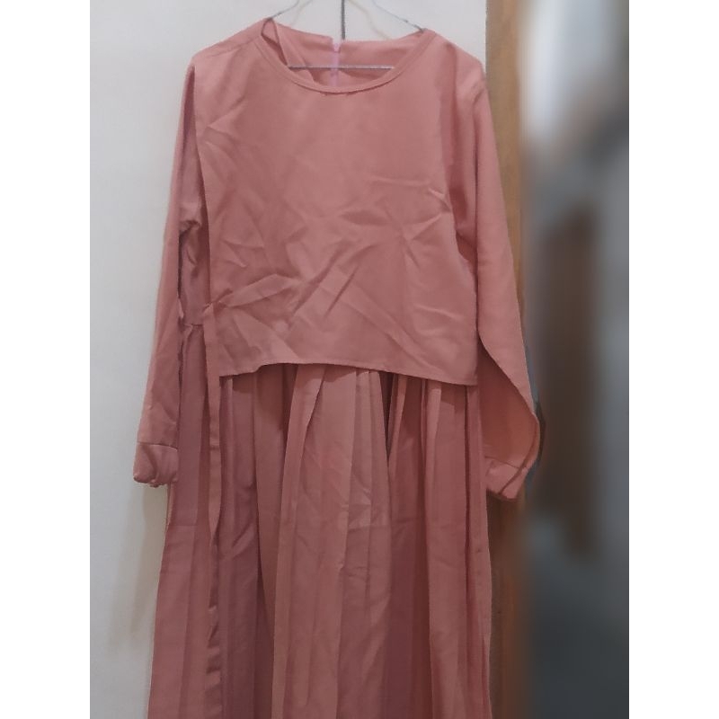 Preloved baju gamis polos | brokat | dress murah