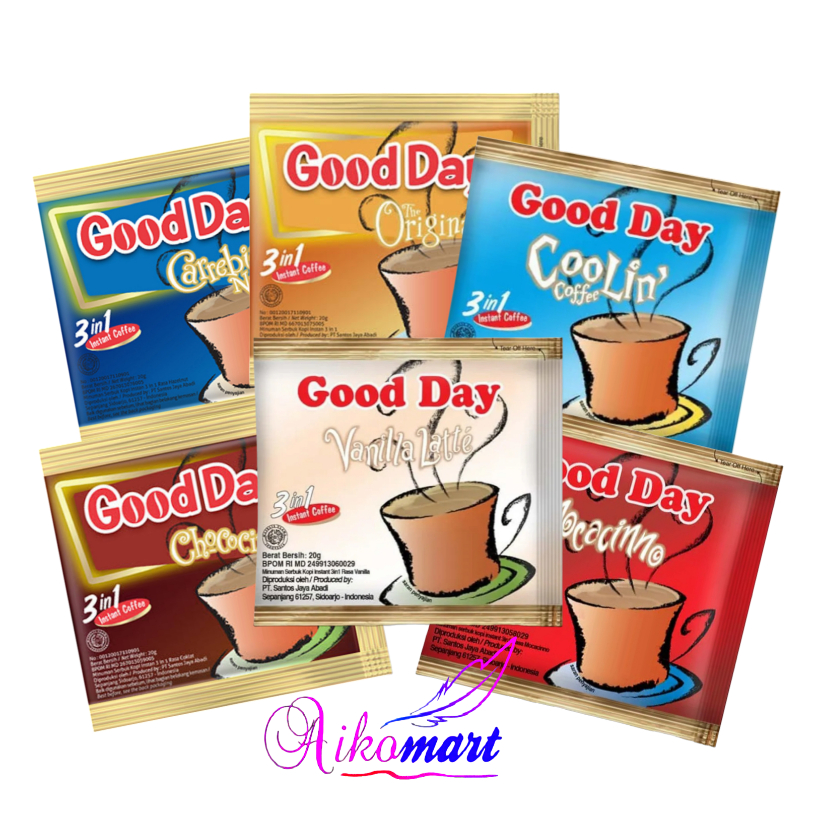 

Good Day 3in1 Satu Renceng 10 Sachet Rasa Mocacinno Vanilla Late Chococinno Coolin Carrebian Nut