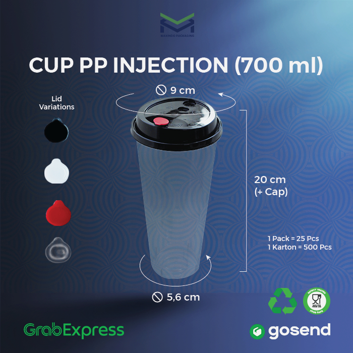 Cup Injection PP 700ml - 500pcs  Wingoh