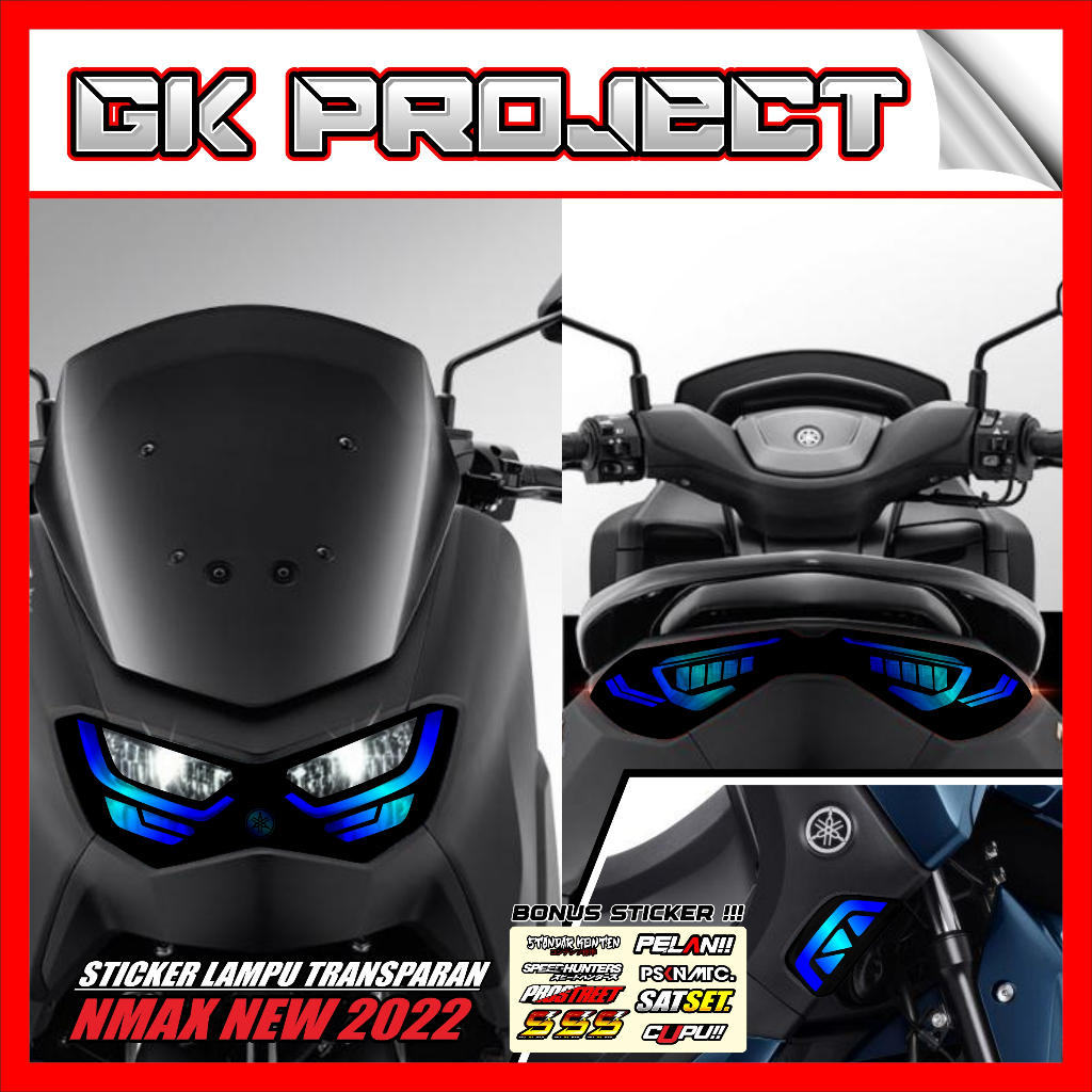 Stiker Lampu NMAX 150 NEW Satu Set Depan Belakang | Stiker Variasi Lampu Alis Motor Yamaha NMAX NEW 