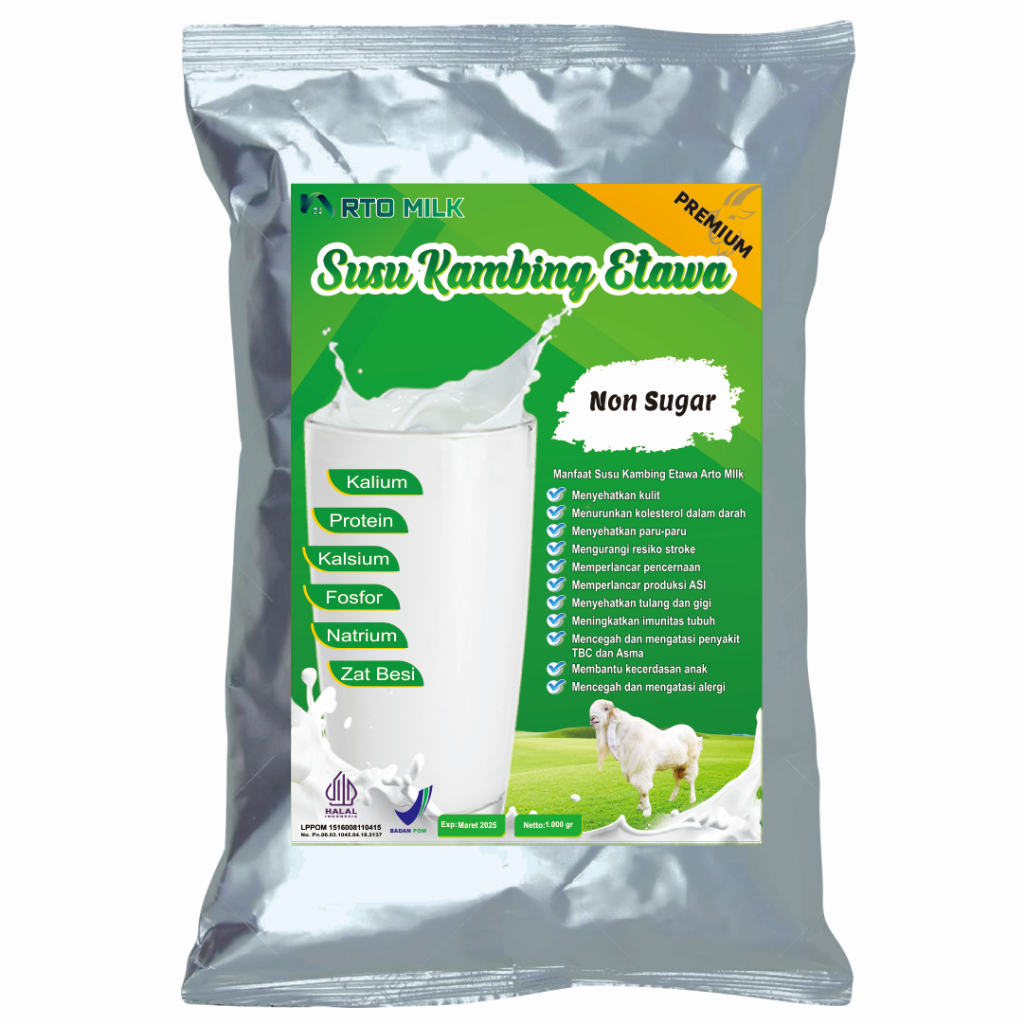 

Arto Milk Susu Kambing Etawa Premium Full Varian Rasa 1 Kg Alumunium Foil