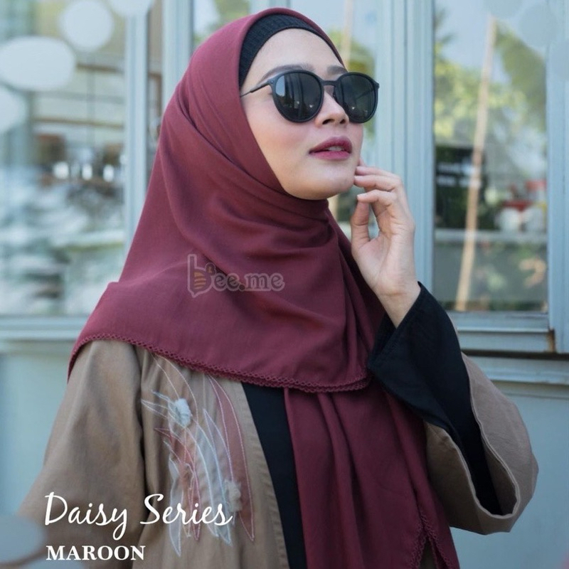 Beeme scarves - Hijab segi empat polos daisy series original beeme scarves