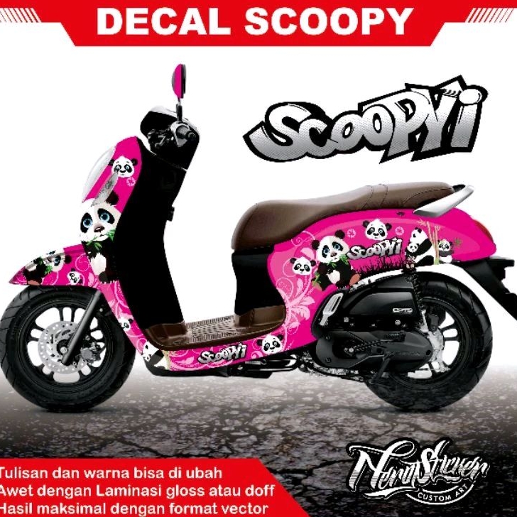 STICKER DECAL FULL BODY SCOOPY NEW 2022 2020 TEMA PANDA