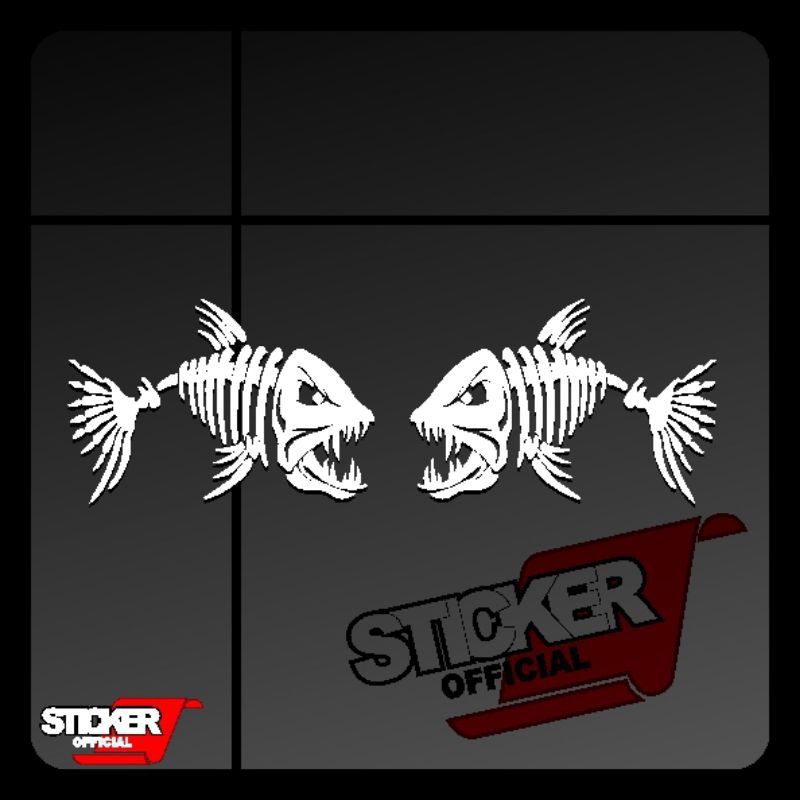 

stiker ikan kering, tengkorak ikan / 2pcs