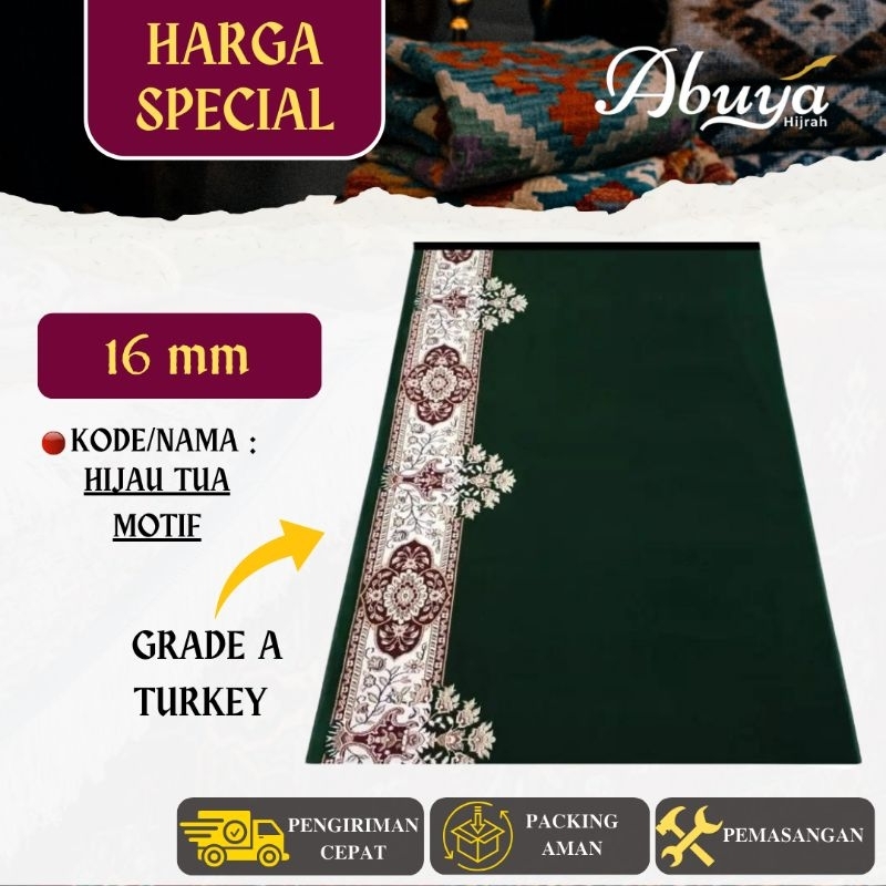 Karpet Masjid Grade A Turkey / Tebal 16mm / Karpet Meteran / Sajadah Masjid / 1 meter