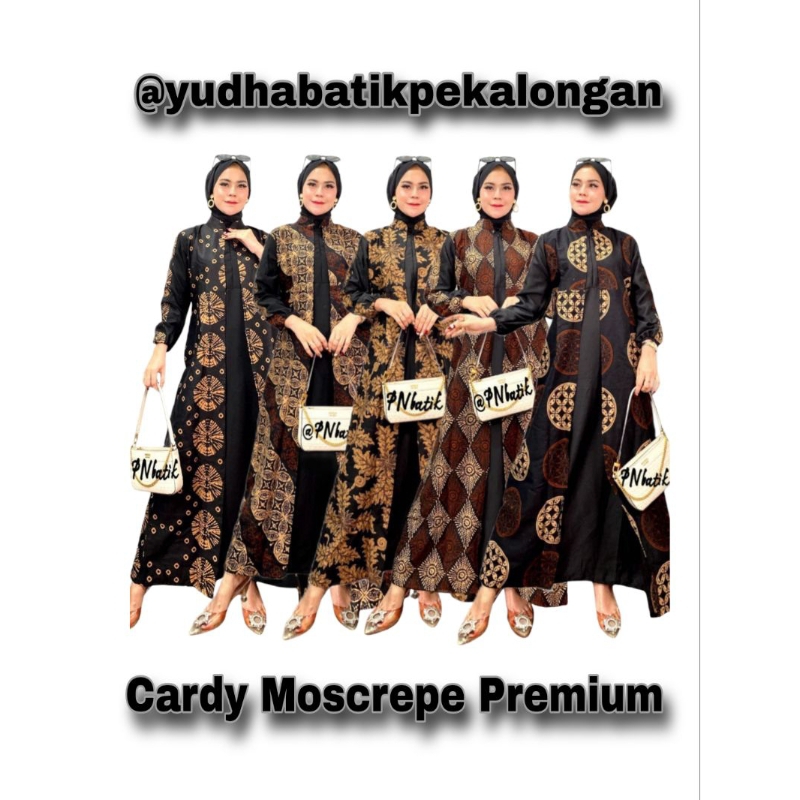 Gamis Batik Katun Mix Moscrepe Premium/Gamis Batik Kombinasi Polos Wanita Modern